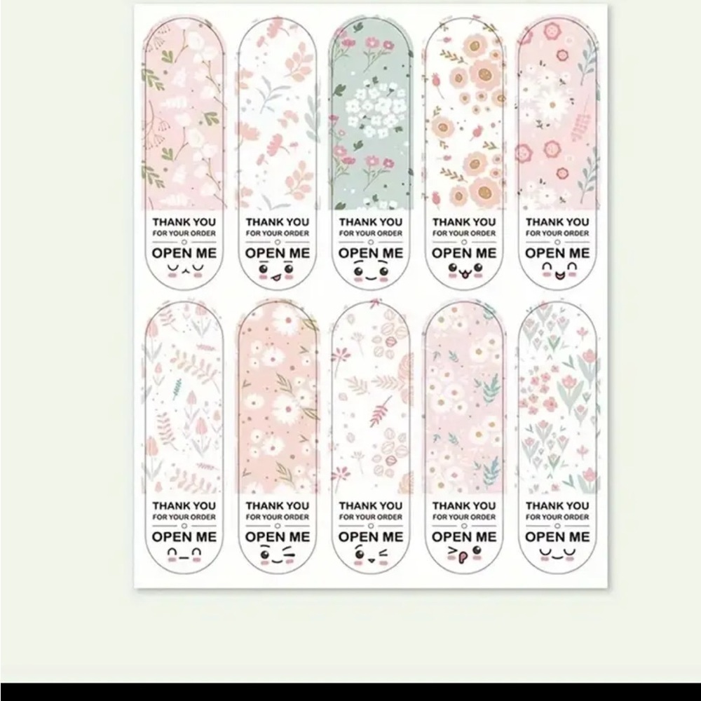50 piece Floral Thank You Stickers